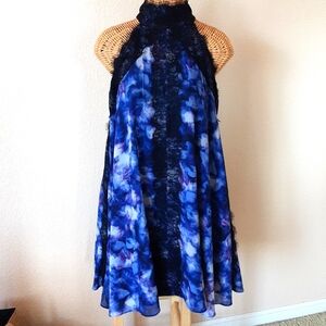 Belle Badgley Mischka Halter Trapeze Dress